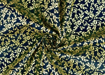 Glitzerranken christmas fabric blue gold